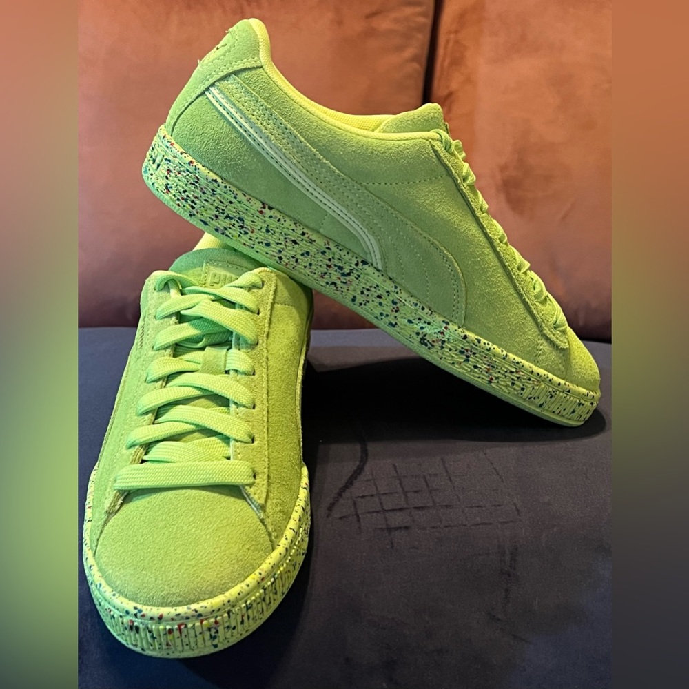 Puma Sneaker| Lime Green w/Confetti Sole| NWOT